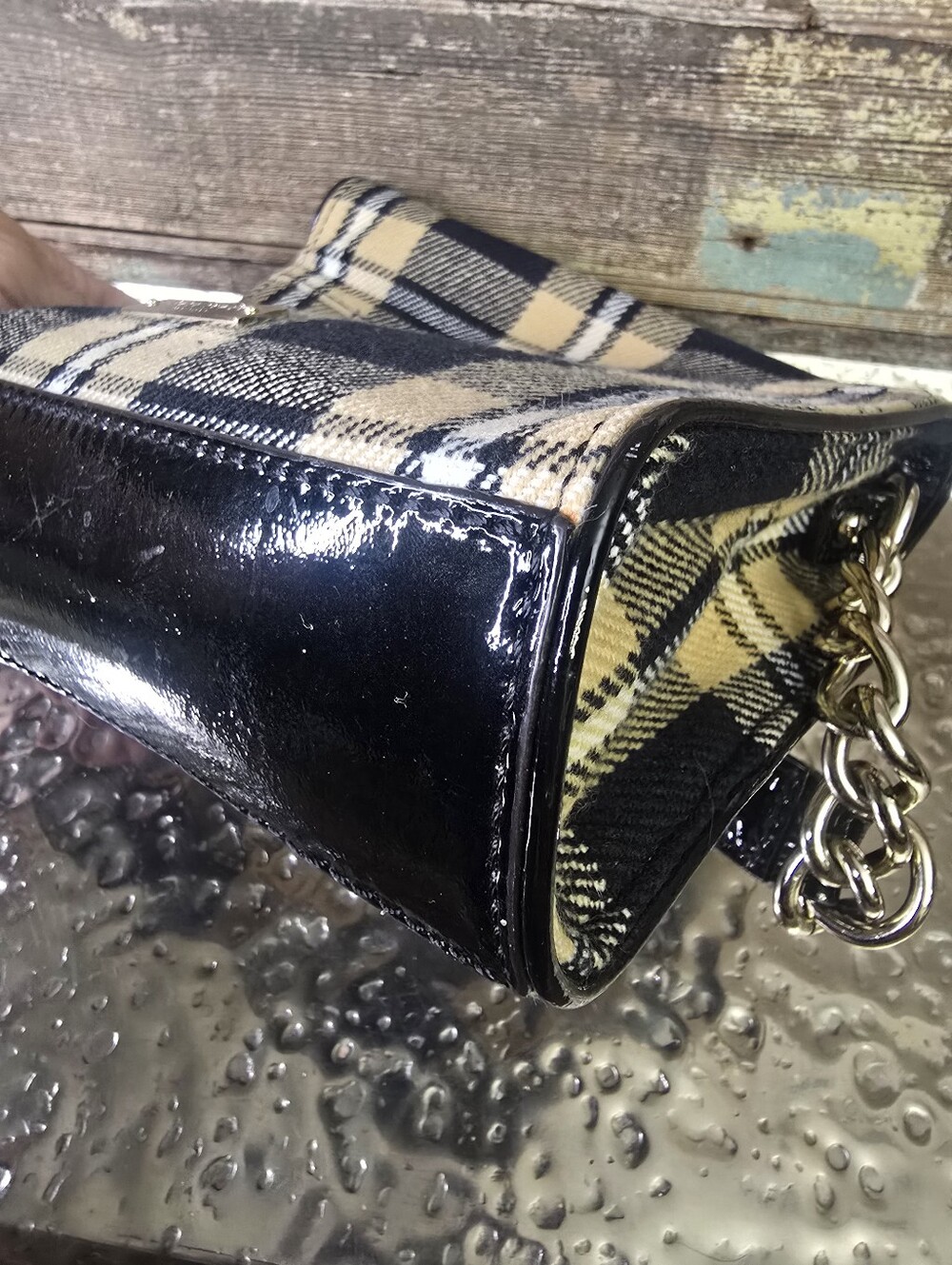 Kate Spade Wool Plaid Crossbody Bag Rare Script Lining Y2K, Vintage - Picture 6 of 13